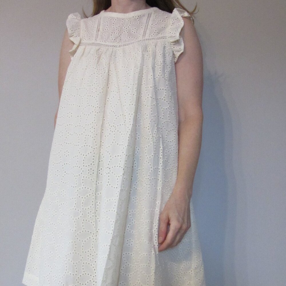 Madewell Ivory Eyelet Swing Mini Dress